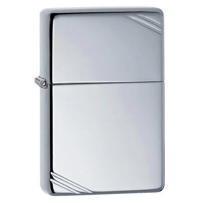 Zippo High Polish Brass Chrome With Slashes 260